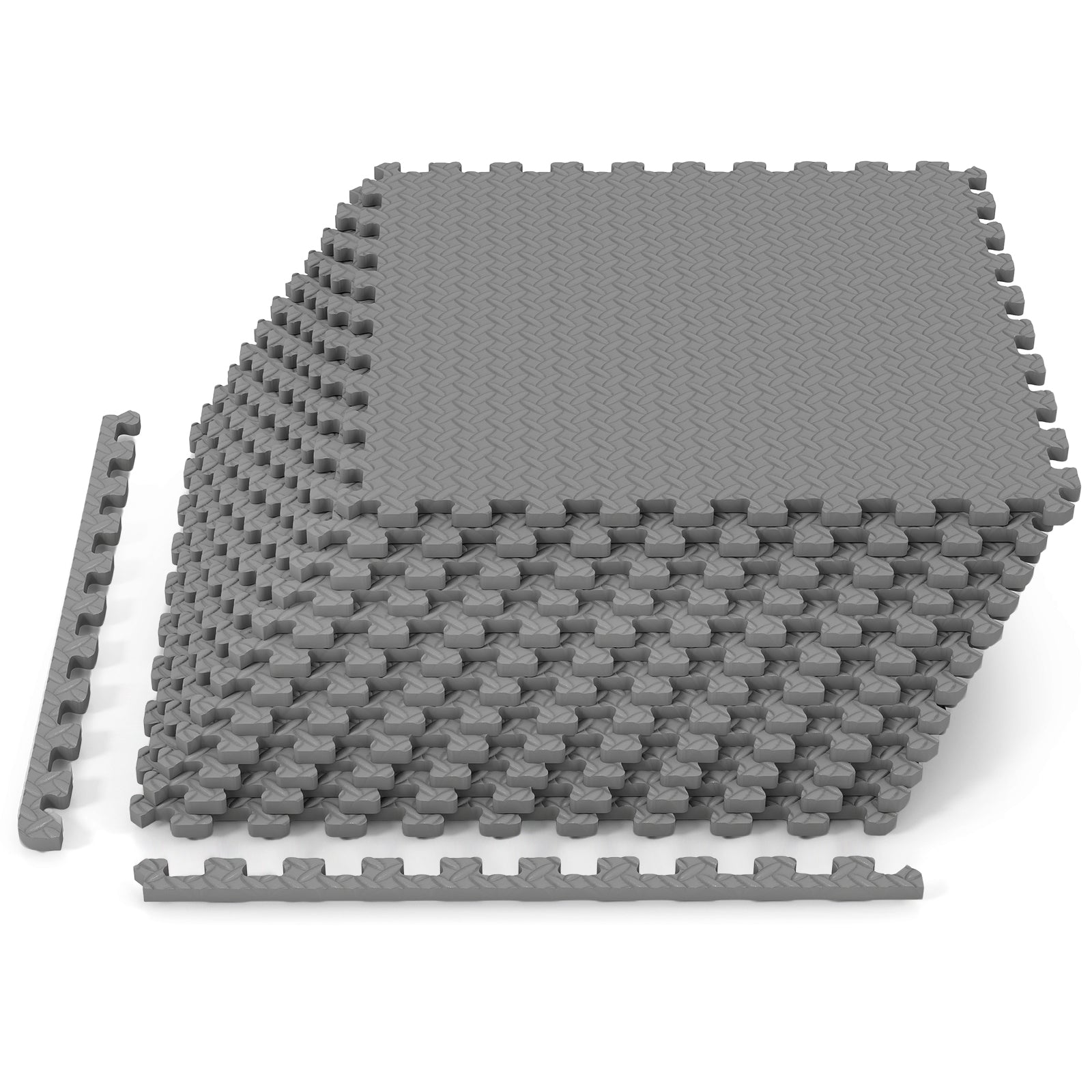 12Tiles 1/2" Puzzle Exercise Floor Mats-Gray
