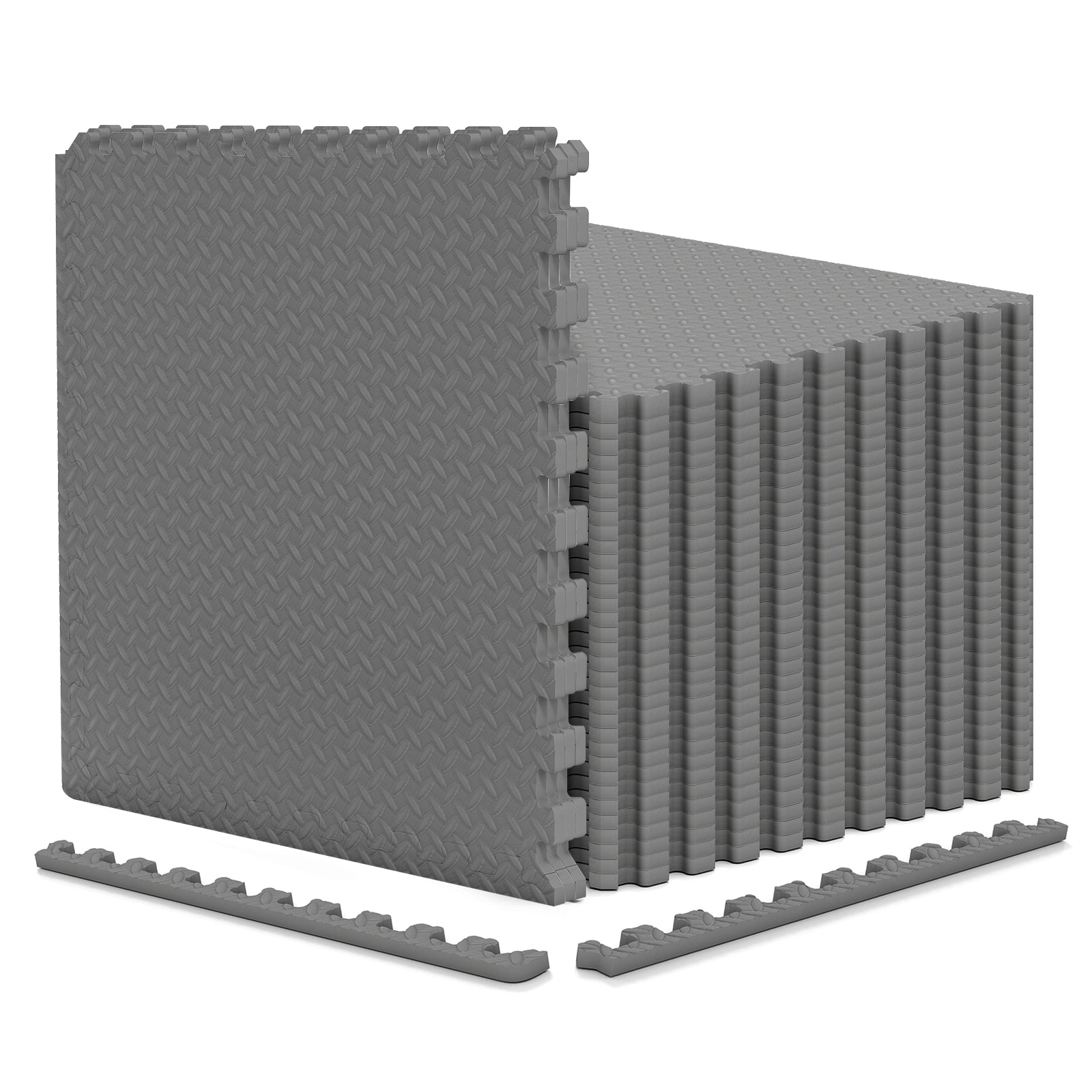 12Tiles 1/2" Puzzle Exercise Floor Mats-Gray