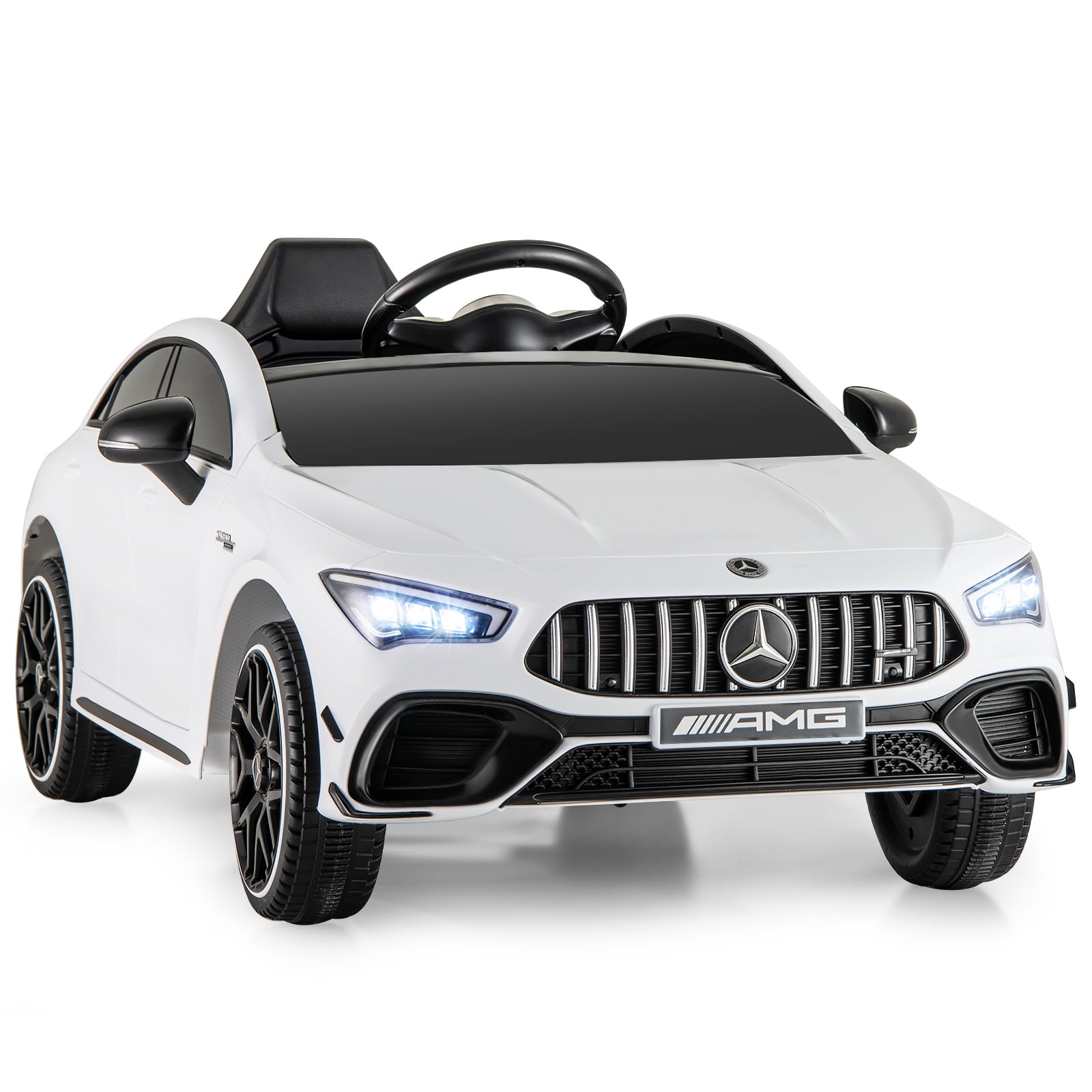 12V Kids Ride on Car Mercedes-Benz AMG CLA 45 with Remote-White
