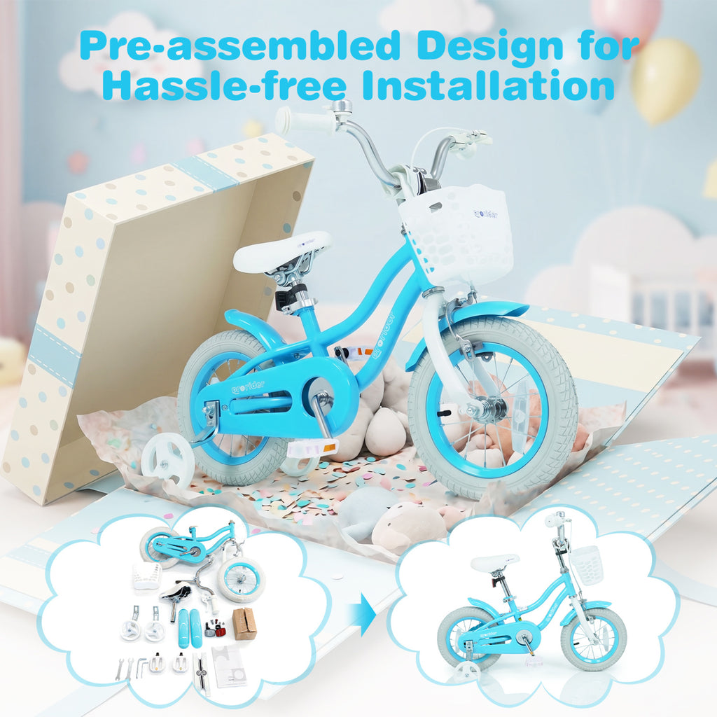 12/14/16/18/20 Inch Kids Bike with Dual Brakes and Adjustable Seat-12 Inch