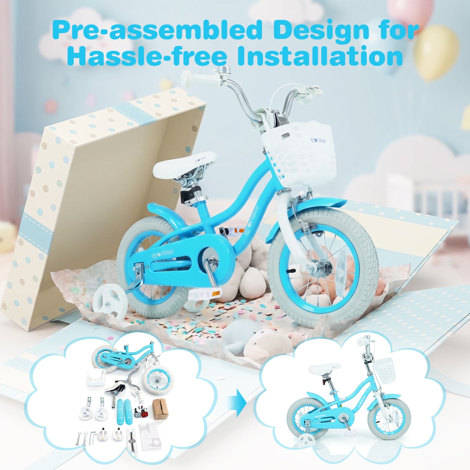 12/14/16/18/20 Inch Kids Bike with Dual Brakes and Adjustable Seat-12 Inch