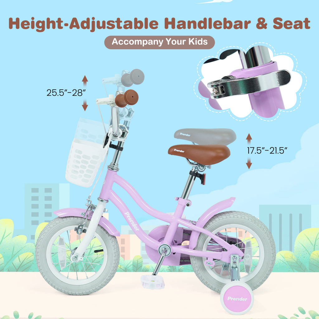 12/14/16/18/20 Inch Adjustable Kids Bike with 2 Brake System-12 Inch