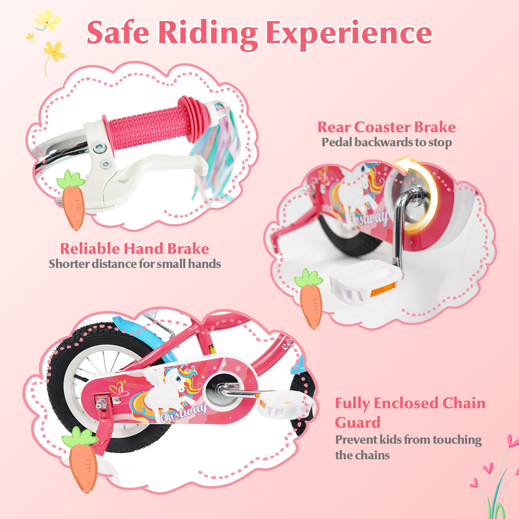 12/14/16/18 Inch Girls Bike for 3-8 Years Old Kids Bike with Doll Seat-12 inches