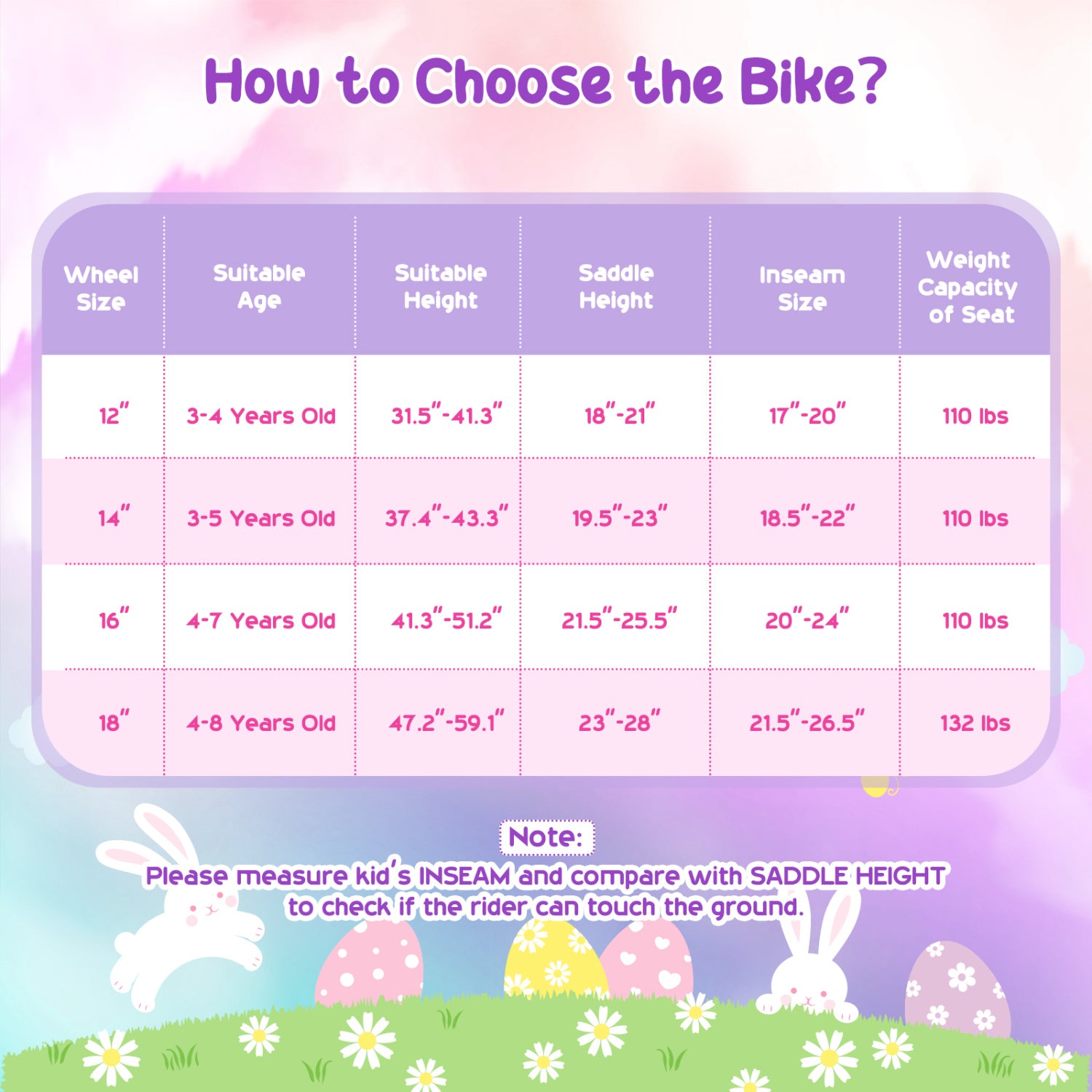 12 Inches Girls Bike with Front Bag and Streamers for 3-4 Years Purple