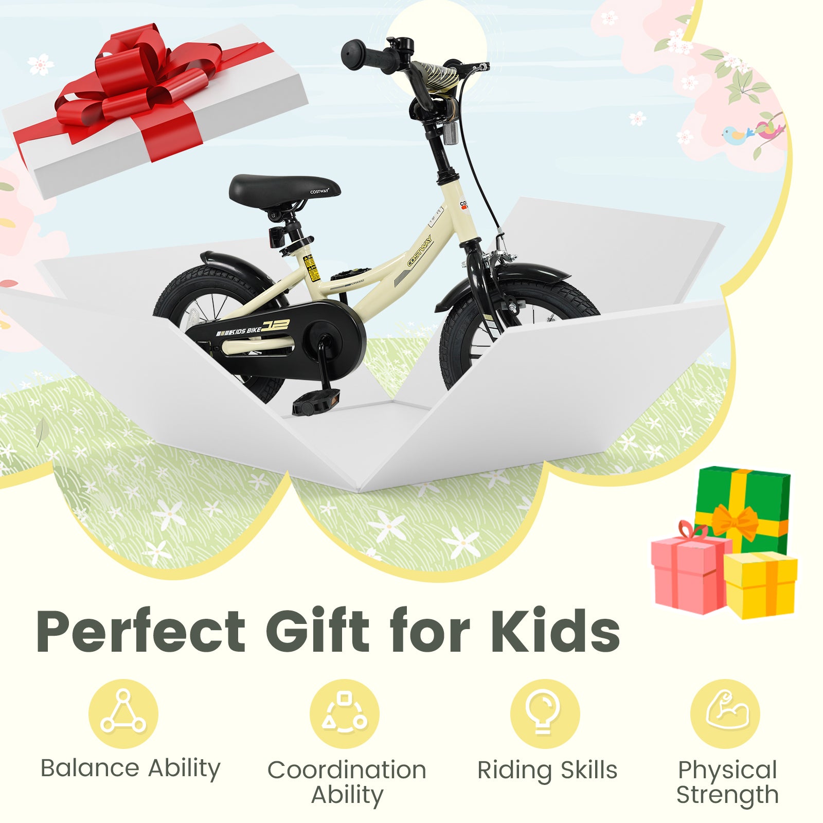 12 Inches Kids Bike Sport Bicycle with Removable Training Wheels