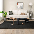 12 Pieces Puzzle Interlocking Flooring Mat with Anti-slip and Waterproof Surface-Black