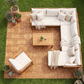 12" x 12" Indoor Outdoor Floor Tiles for Patio Balcony Backyard Porch Poolside-Natural