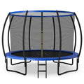 12FT ASTM Approved Recreational Trampoline with Ladder-Blue - Blue - Trampolines