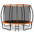 12FT ASTM Approved Recreational Trampoline with Ladder-Orange - Orange - Trampolines