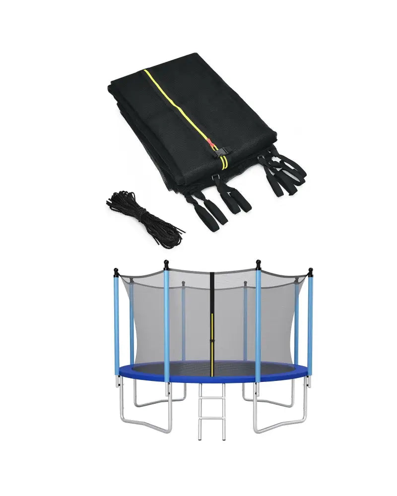 12Ft Replacement Weather-Resistant Trampoline Safety Enclosure Net - Black - Trampoline Accessories