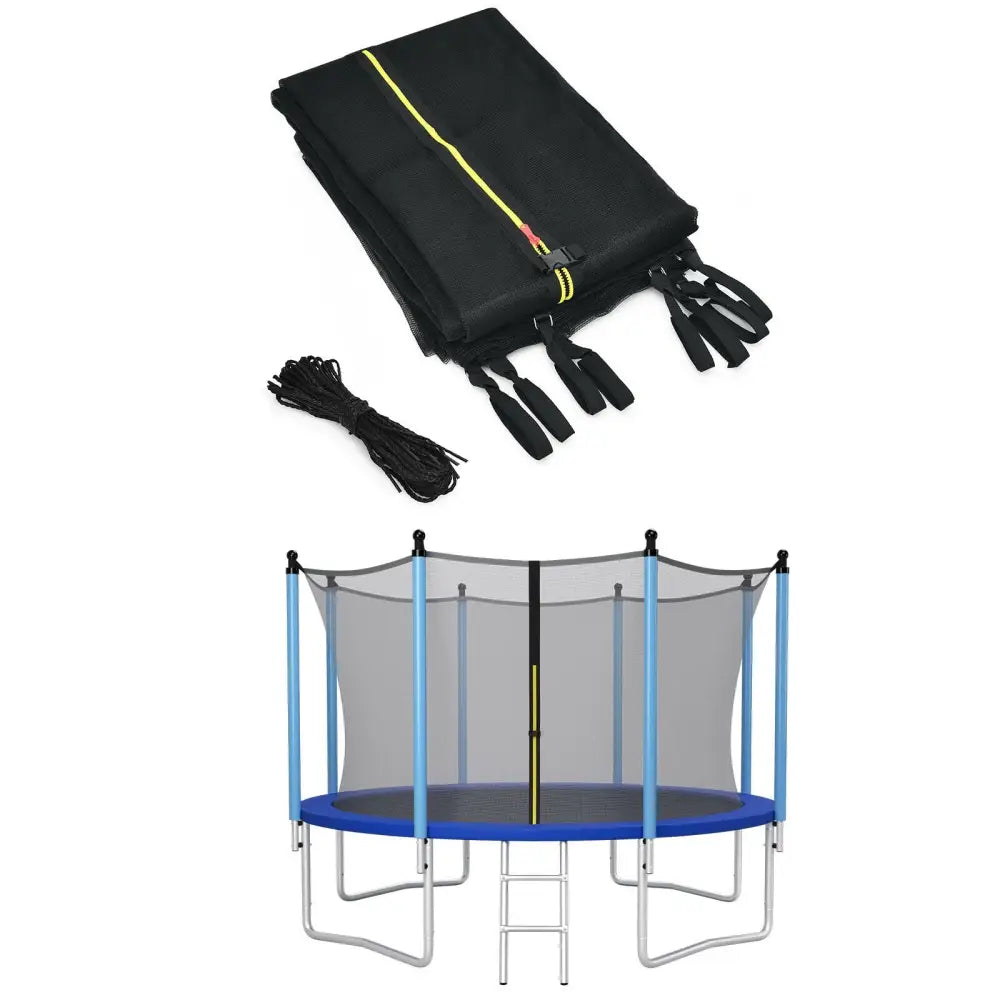 12Ft Replacement Weather-Resistant Trampoline Safety Enclosure Net - Black - Trampoline Accessories