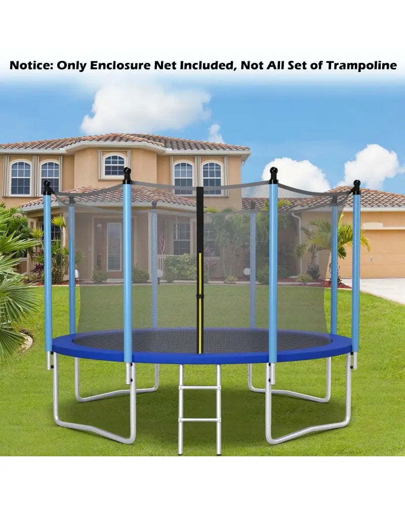 12Ft Replacement Weather-Resistant Trampoline Safety Enclosure Net - Black - Trampoline Accessories
