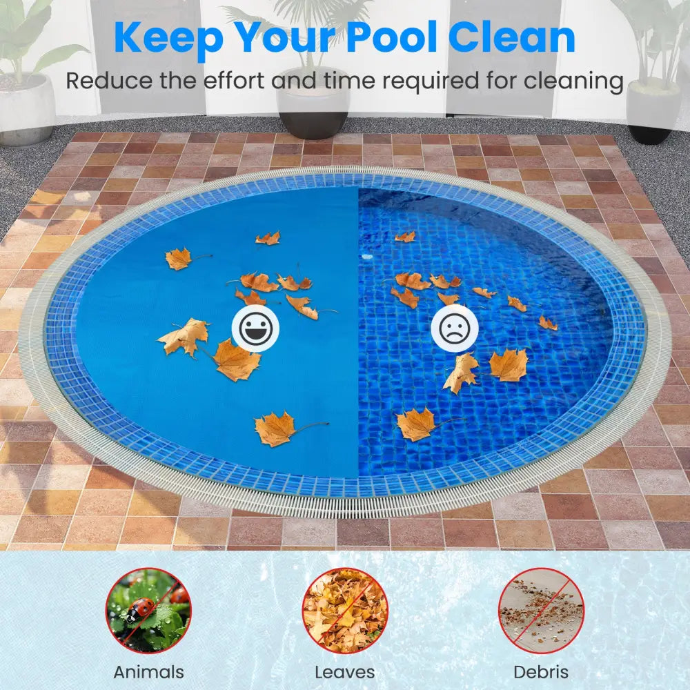 12ft x 30in Round Above Ground Swimming Pool with 12 ft Pool Cover - Blue - Swimming Pools