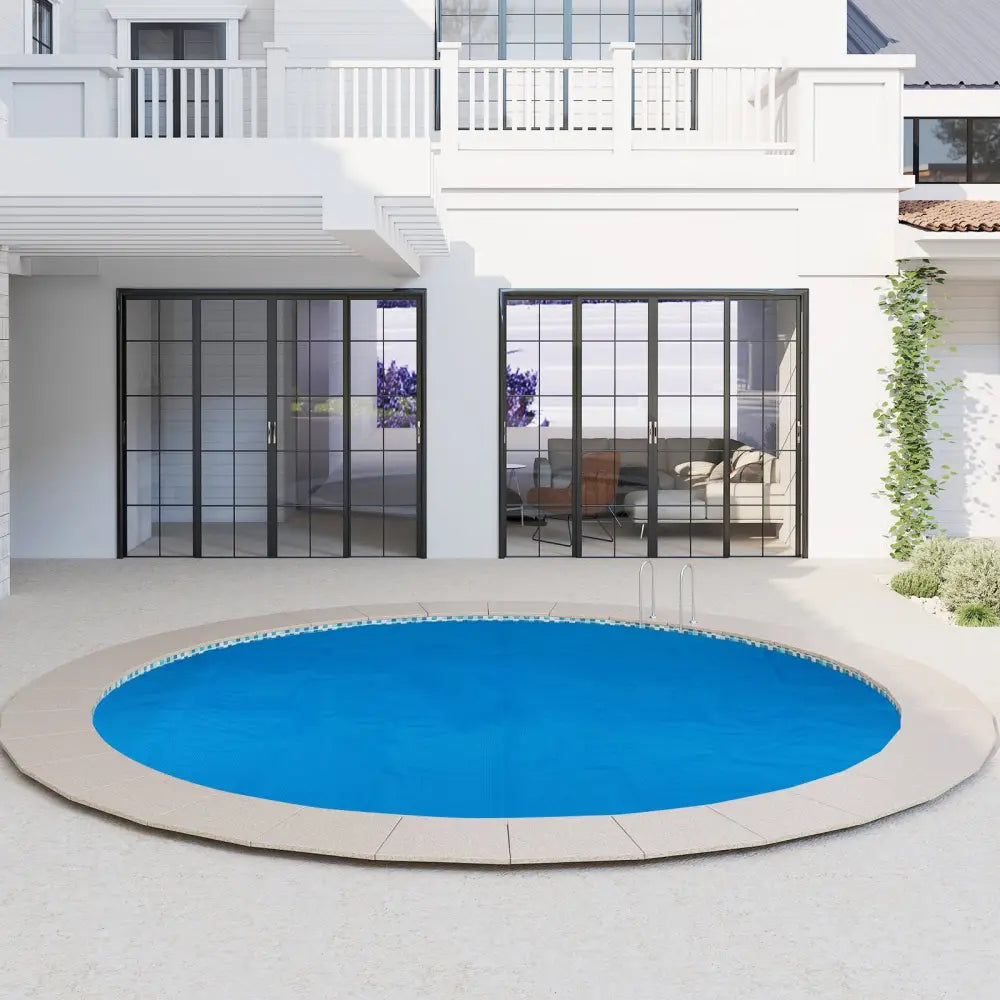 12ft x 30in Round Above Ground Swimming Pool with 12 ft Pool Cover - Blue - Swimming Pools