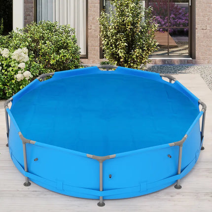 12ft x 30in Round Above Ground Swimming Pool with 12 ft Pool Cover - Blue - Swimming Pools