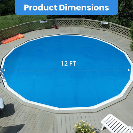 12ft x 30in Round Above Ground Swimming Pool with 12 ft Pool Cover - Blue - Swimming Pools