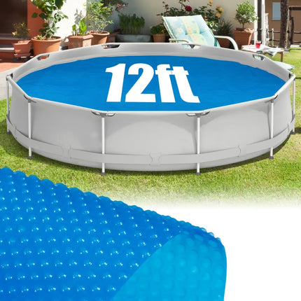 12ft x 30in Round Above Ground Swimming Pool with 12 ft Pool Cover - Blue - Swimming Pools