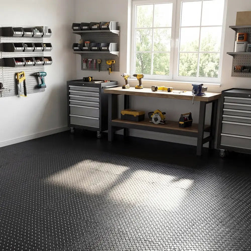 12Tiles 1/2’’ Puzzle Exercise Floor Mats-Black - Black - Yoga Accessories