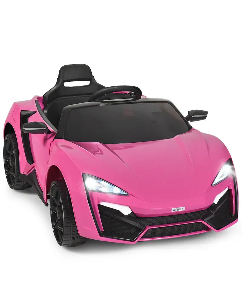 12V 2.4G RC Electric Vehicle with Lights-Pink - Pink - Powered Ride On Toys