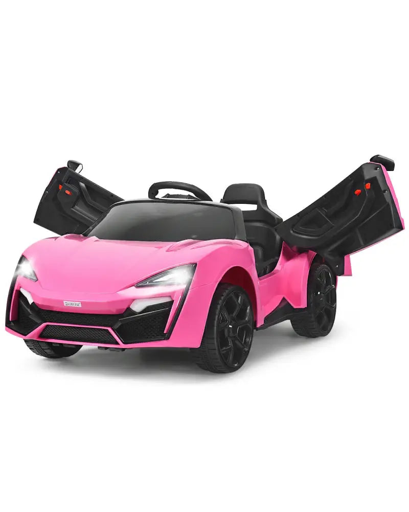 12V 2.4G RC Electric Vehicle with Lights-Pink - Pink - Powered Ride On Toys
