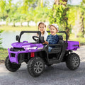 12V 2 - Seater Kids Ride On Dump Truck with Dump Bed and Shovel - Purple - Oasis Home Essentials