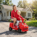 12V 2-Seater Kids Ride on Train with Height Adjustable Seat and Music Licensed Chuggington-Red - Red - Powered Ride