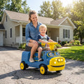 12V 2-Seater Kids Ride on Train with Height Adjustable Seat and Music Licensed Chuggington-Blue - Blue - Powered Ride