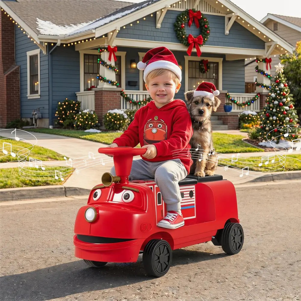 12V 2-Seater Kids Ride on Train with Height Adjustable Seat and Music Licensed Chuggington-Red - Red - Powered Ride