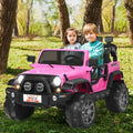12V 2-Seater Ride on Car Truck with Remote Control and Storage Room-Pink - Pink - Powered Ride On Toys