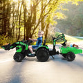 12V 3 in 1 Kids Ride On Excavator with Shovel Bucket and Music-Green - Green - Powered Ride On Toys