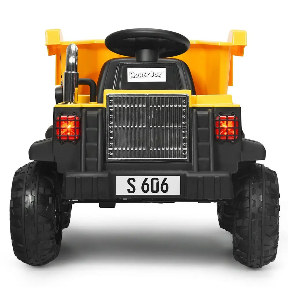 12V Battery Kids Ride On Dump Truck with Electric Bucket and Dump Bed-Yellow - Yellow - Powered Ride On Toys