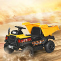 12V Battery Kids Ride On Dump Truck with Electric Bucket and Dump Bed-Yellow - Yellow - Powered Ride On Toys