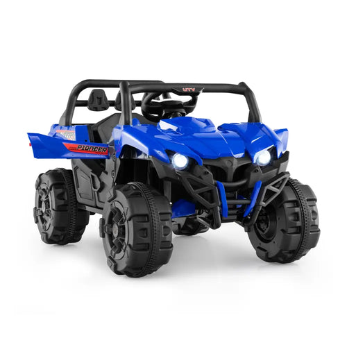 12V Battery Powered Electric Vehicle with Remote Control and 3 Speeds-Blue - Blue - Powered Ride On Toys