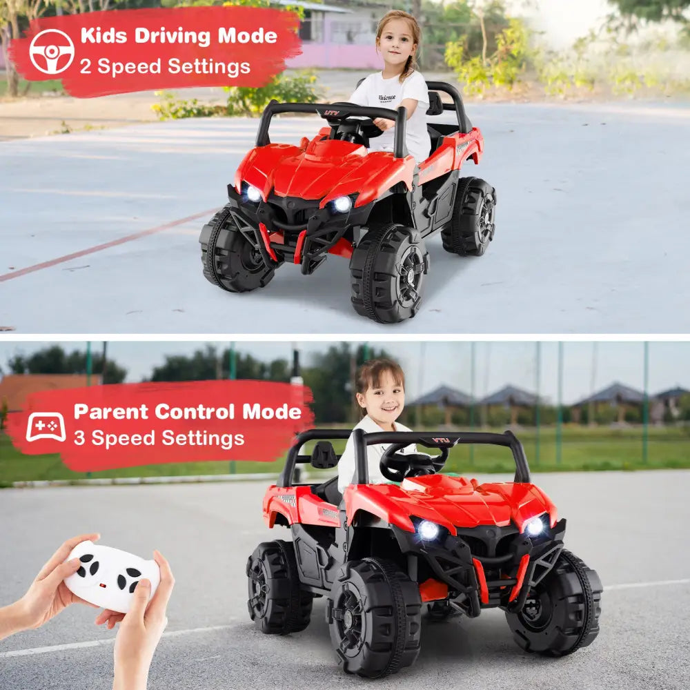 12V Battery Powered Electric Vehicle with Remote Control and 3 Speeds-Red - Red - Powered Ride On Toys