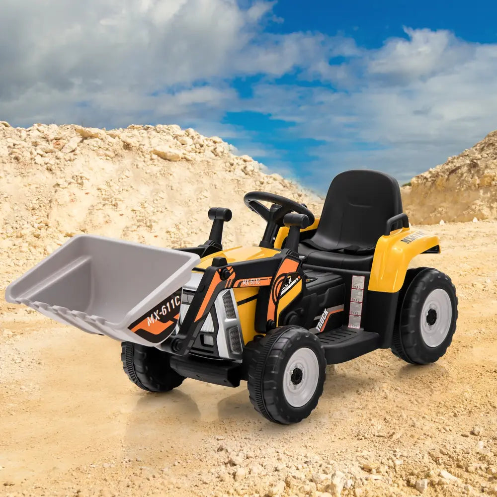 12V Battery Powered Kids Ride on Excavator with Adjustable Arm and Bucket-Yellow - Yellow - Powered Ride On Toys