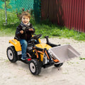 12V Battery Powered Kids Ride on Excavator with Adjustable Arm and Bucket-Yellow - Yellow - Powered Ride On Toys