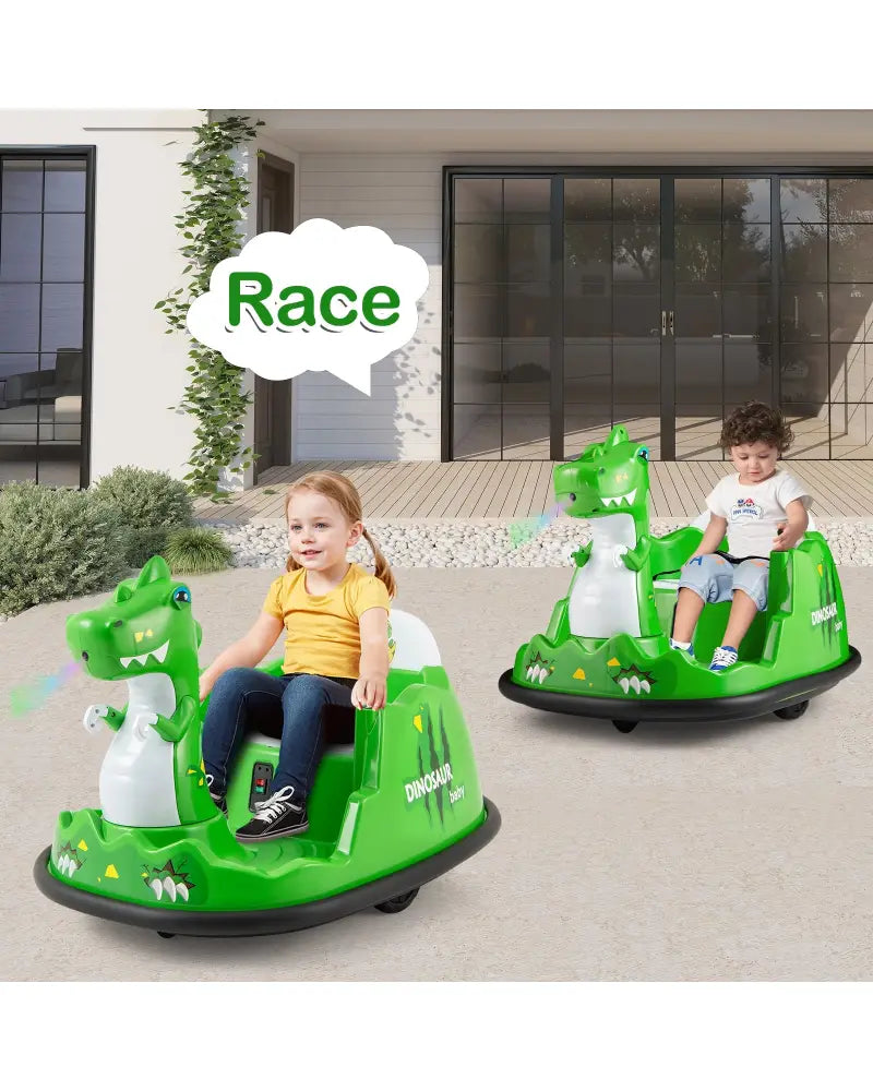 12V Bumper Car with Spray Function and Remote Control for Toddlers Aged 2-5-Green - Green - Powered Ride On Toys