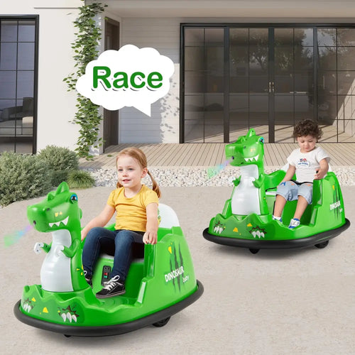 12V Bumper Car with Spray Function and Remote Control for Toddlers Aged 2-5-Green - Green - Powered Ride On Toys