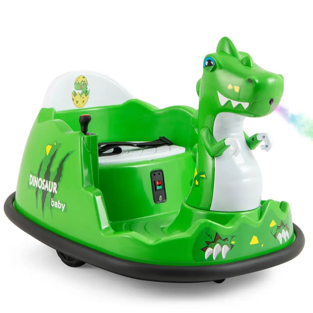 12V Bumper Car with Spray Function and Remote Control for Toddlers Aged 2-5-Green - Green - Powered Ride On Toys