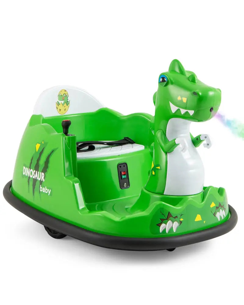 12V Bumper Car with Spray Function and Remote Control for Toddlers Aged 2-5-Green - Green - Powered Ride On Toys