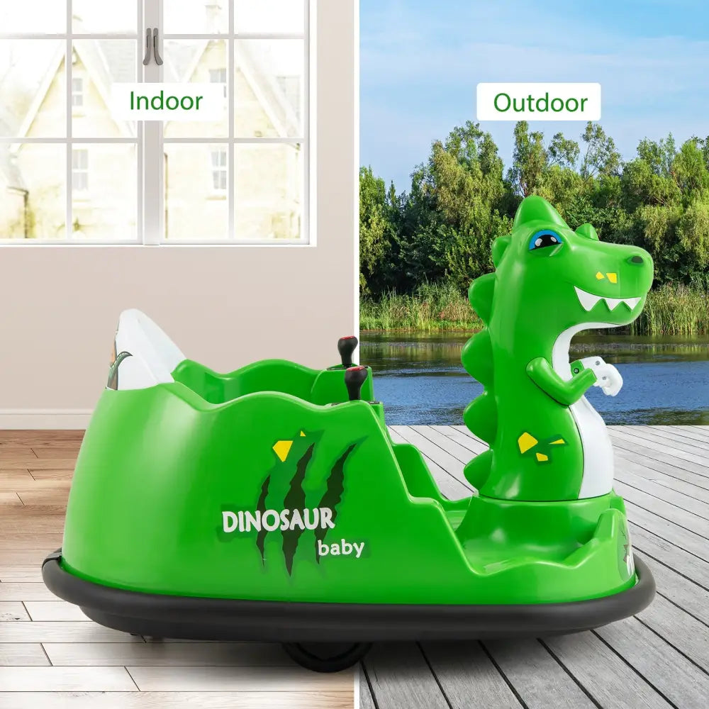 12V Bumper Car with Spray Function and Remote Control for Toddlers Aged 2-5-Green - Green - Powered Ride On Toys