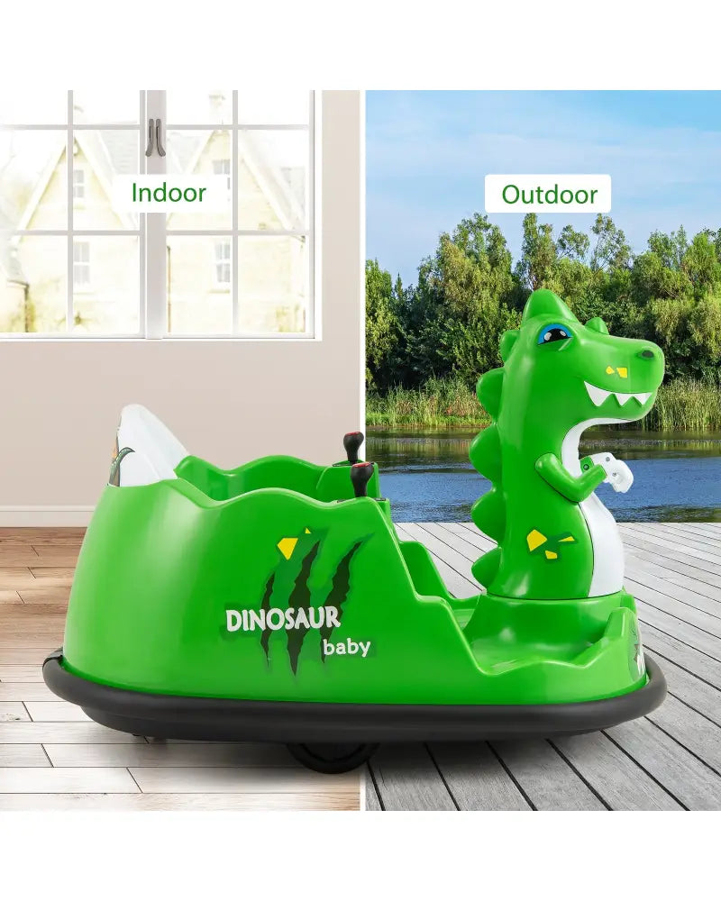 12V Bumper Car with Spray Function and Remote Control for Toddlers Aged 2-5-Green - Green - Powered Ride On Toys