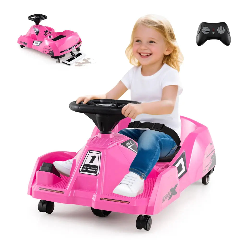 12V Electric Cleaning Go Kart with Detachable Mop and Remote Control-Pink - Pink - Powered Ride On Toys