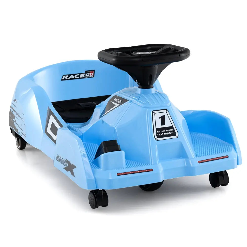 12V Electric Cleaning Go Kart with Detachable Mop and Remote Control-Blue - Blue - Powered Ride On Toys