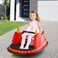 12V Electric Kids Ride On Bumper Car with Flashing Lights for Toddlers-Red - Red - Powered Ride On Toys