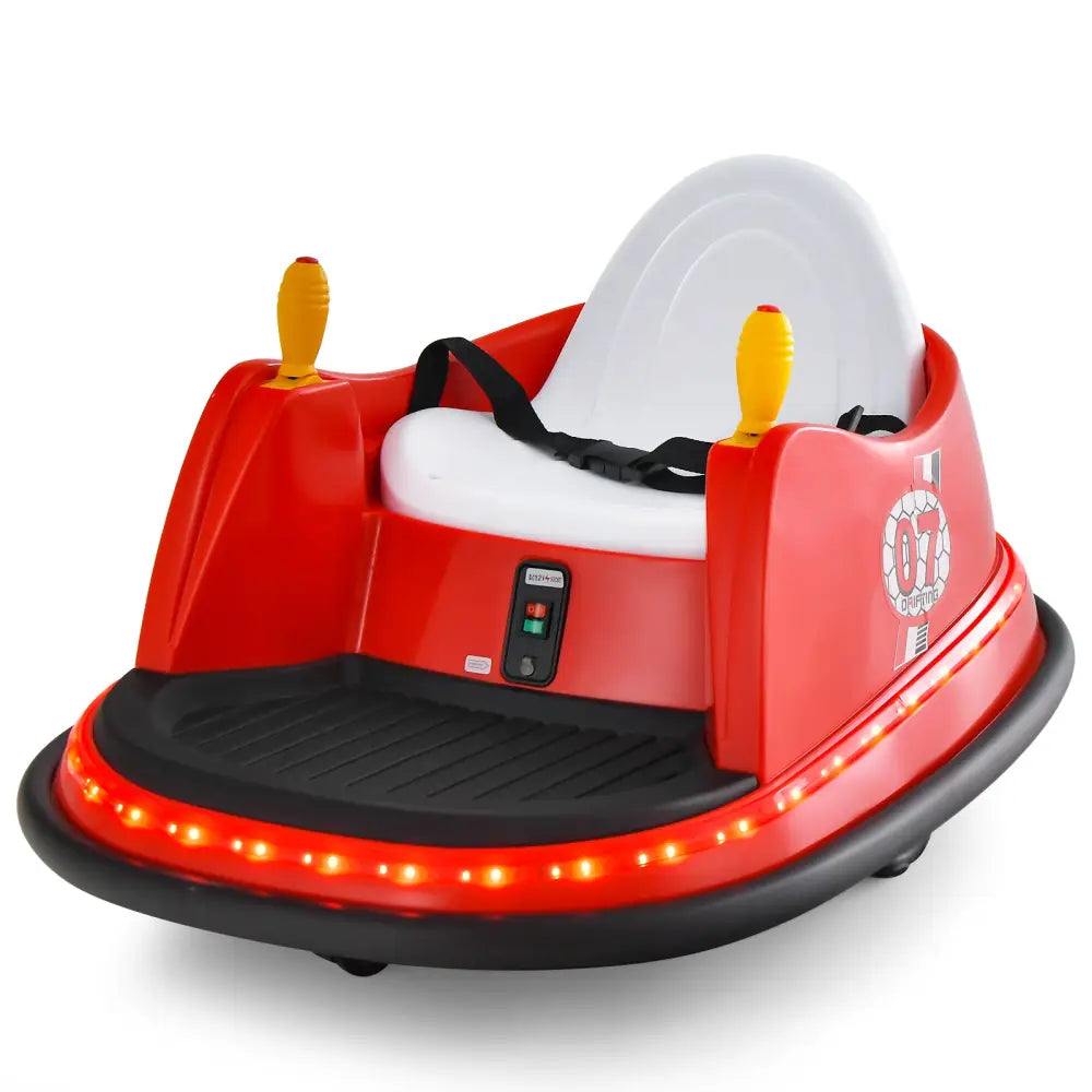 12V Electric Kids Ride On Bumper Car with Flashing Lights for Toddlers-Red - Red - Powered Ride On Toys