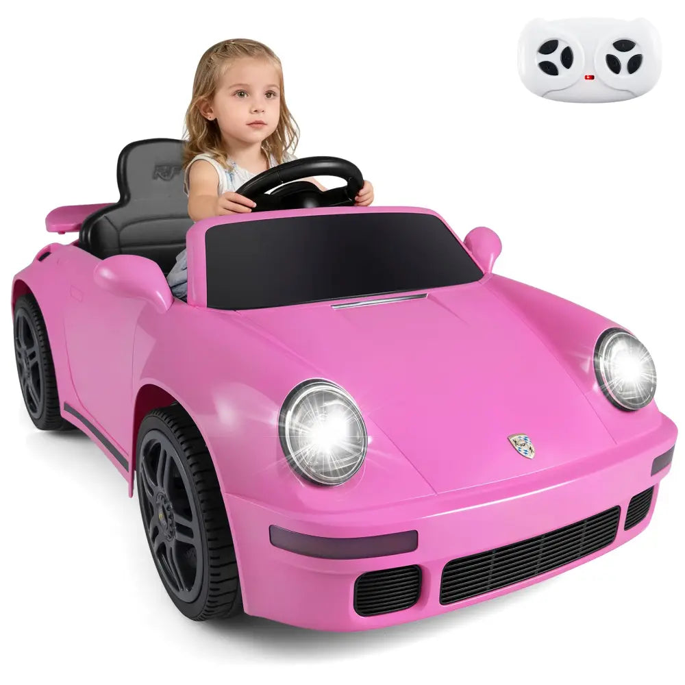 12V Electric Ride On Car Licensed RUF CTR with Remote Control and Music-Pink - Pink - Powered Ride On Toys