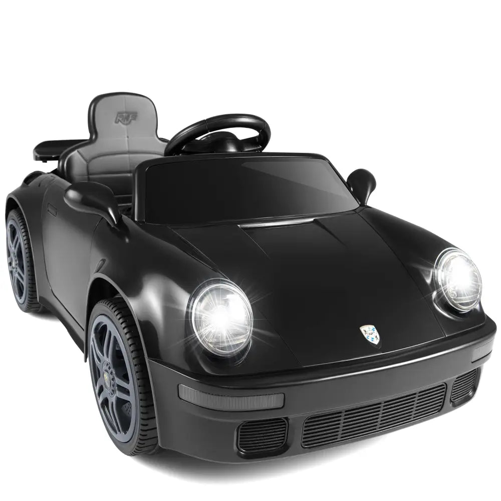 12V Electric Ride On Car Licensed RUF CTR with Remote Control and Music-Black - Black - Powered Ride On Toys