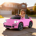 12V Electric Ride On Car Licensed RUF CTR with Remote Control and Music-Pink - Pink - Powered Ride On Toys