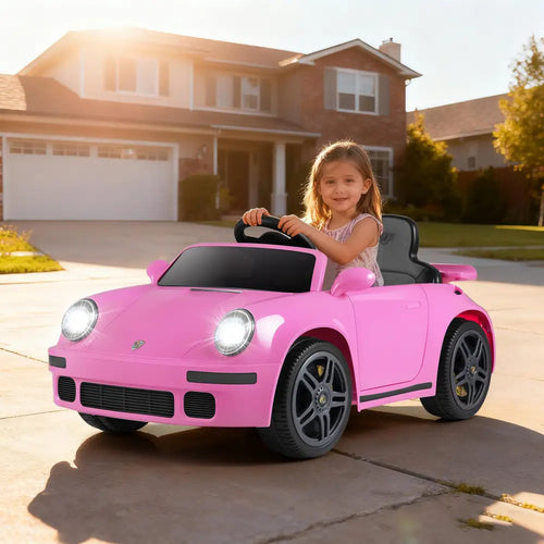 12V Electric Ride On Car Licensed RUF CTR with Remote Control and Music-Pink - Pink - Powered Ride On Toys